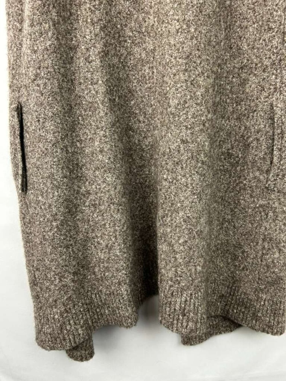 Athleta Women's Size S/M Sleeveless Merino Wool Blend Brown Cardigan Ribbed Hem - Picture 9 of 14